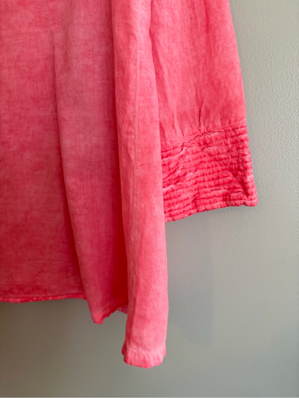Parsley Sage Cotton Embroidered Tunic Blouse XL Coral Pink Lagenlook Mori Boho - Picture 15 of 16